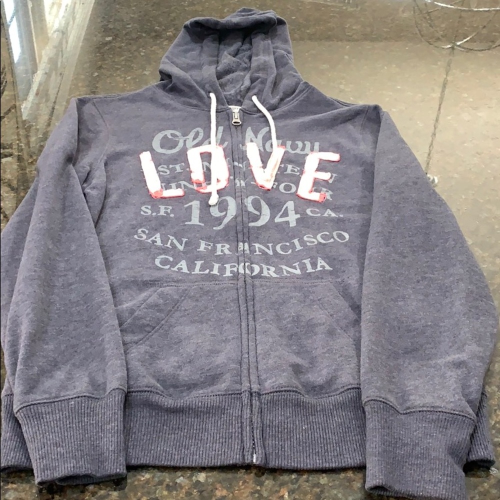 Gray zip up sweat jacket